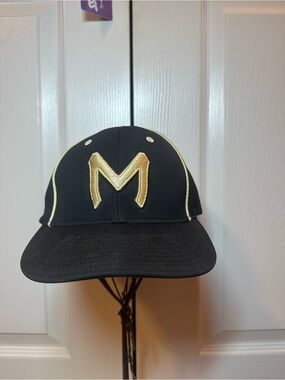 Richardson Black and Gold 'M' Baseball Cap LG/XL